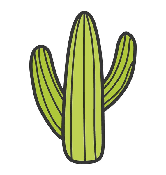 Cactus icon in hand drawn vector — Stock Vector