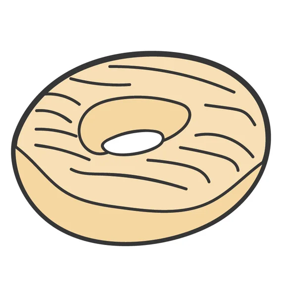 Dessert dessiné à la main icône de donut vectoriel — Image vectorielle