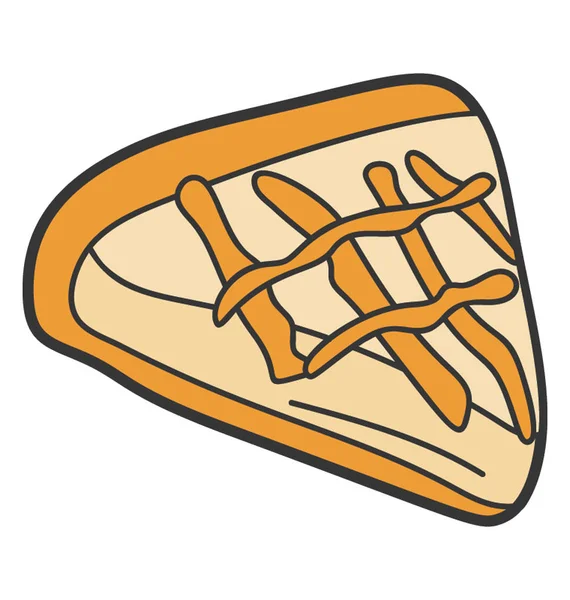 Pizza simgesinin elle çizilmiş vektörü — Stok Vektör