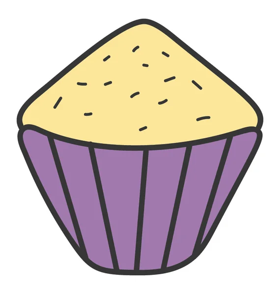 Handritad vektor av cupcake — Stock vektor