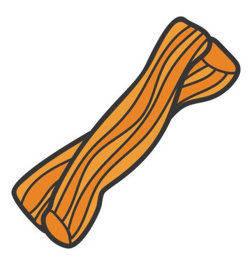 Tarçın doodle vektörü simge sopa