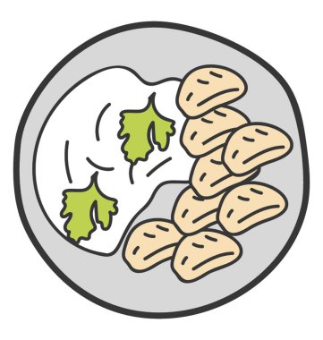 Doodle vektörü salata simgesi