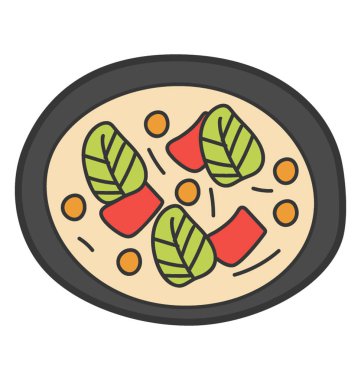 Doodle vektörrus salata simgesi