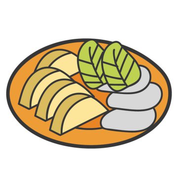 Doodle vektörü salata simgesi