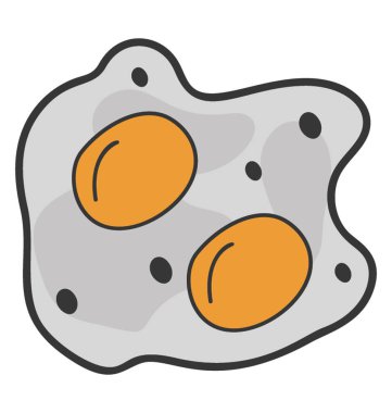 Kızarmış yumurta simgesinin el çizilmiş vektörü