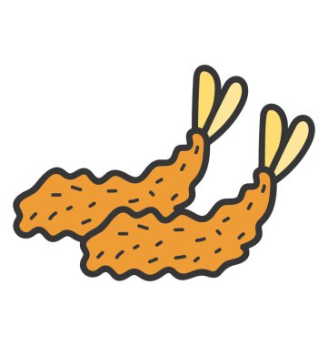 Deniz ürünleri vektörü, karides simgesi