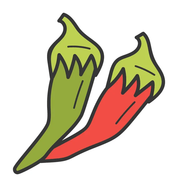 Ícone de pimentas no vetor desenhado à mão — Vetor de Stock