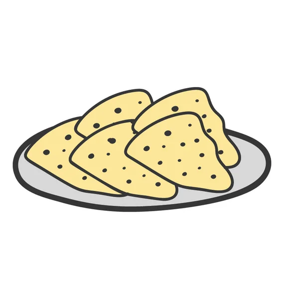 Handritad vektor av nachos ikon — Stock vektor