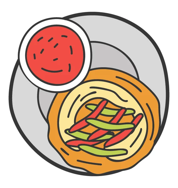 Cocina china tonkatsu icono — Vector de stock