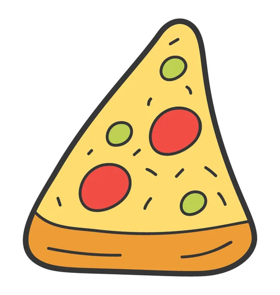 Vecteur dessiné à la main de l'icône pizza — Image vectorielle