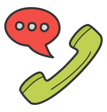 Telefon görüşmesi simgesi, düz vektör tasarımı.
