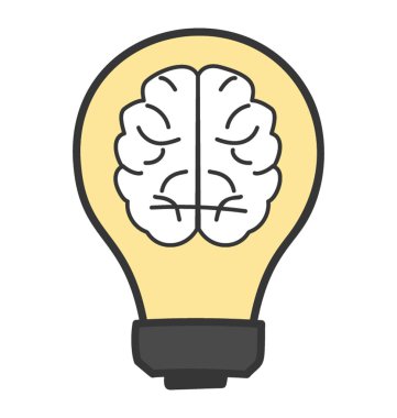 Beyin fırtınası simge vektör düz tasarım
