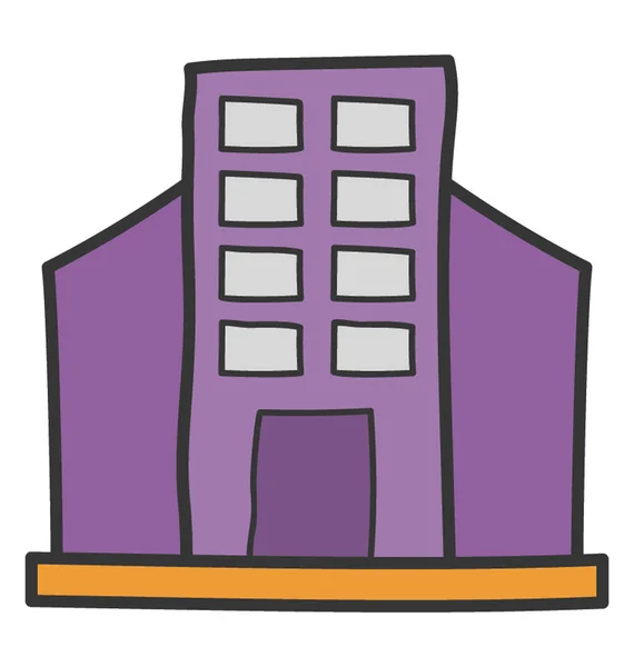 Conception vectorielle plate de l'icône de l'immeuble de bureaux . — Image vectorielle