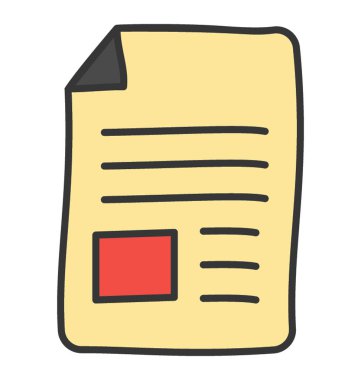 Düz vektör tasarımında Resmi Belge simgesi.