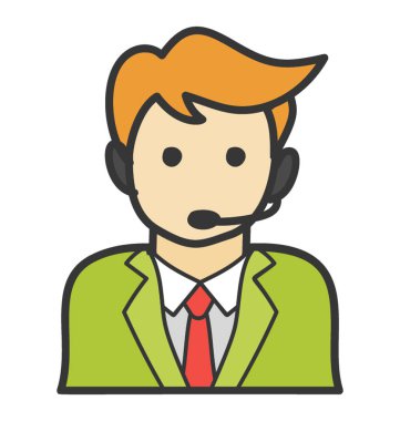 Yardım hattı simgesi, düz vektör tasarımı.