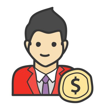 nvestor simgesi, düz vektör tasarımı.