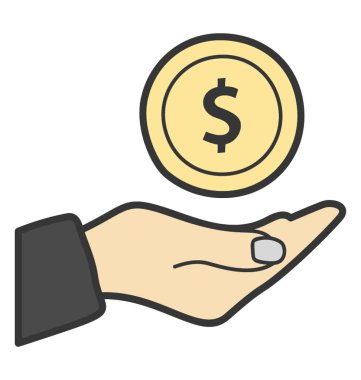 Charity simgesi, düz vektör tasarımı.