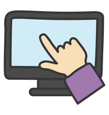 Düz vektör tasarımında tıklama başına ödeme simgesi.