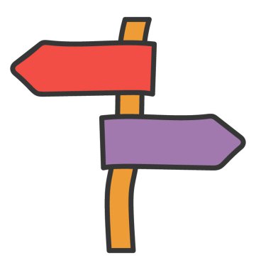 Işaret simgesinin düz vektör tasarımı.