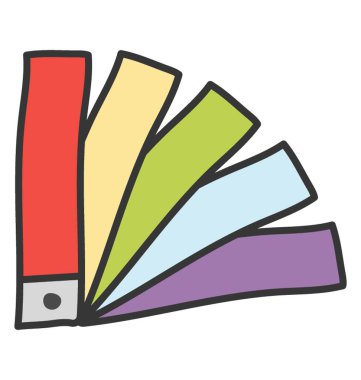 Renk paleti simgesinin düz vektör tasarımı.