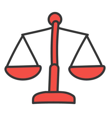 Denge ölçeği simgesinin düz vektör tasarımı.