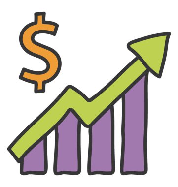 Finans grafik simgesi, düz vektör tasarımı.
