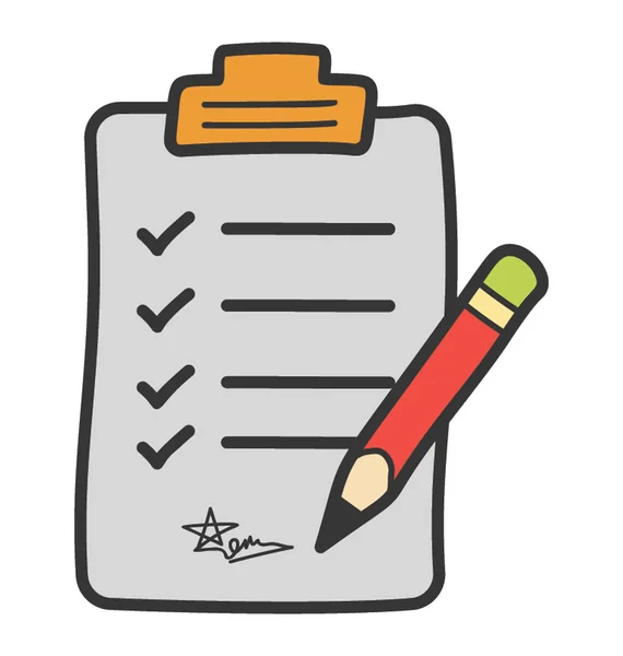 Verified list icon, flat vector design. — Stock Vector