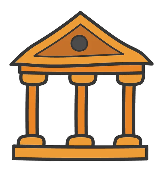 Diseño vectorial plano del icono del banco . — Vector de stock