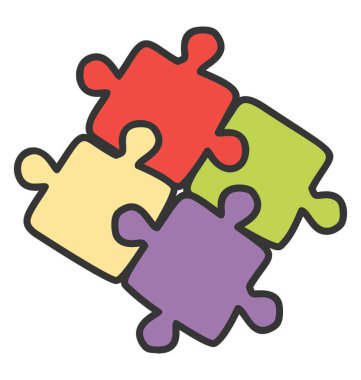 Doodle vektörde jigsaw simgesi