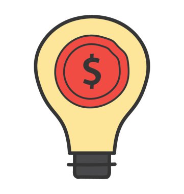 Finansal fikir doodle simgesi vektör