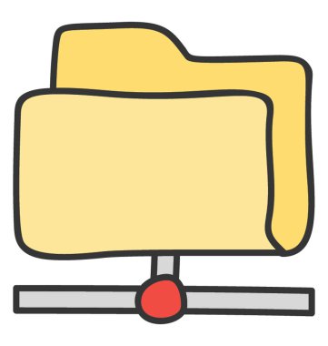 Doodle vektöründe paylaşılan klasör simgesi