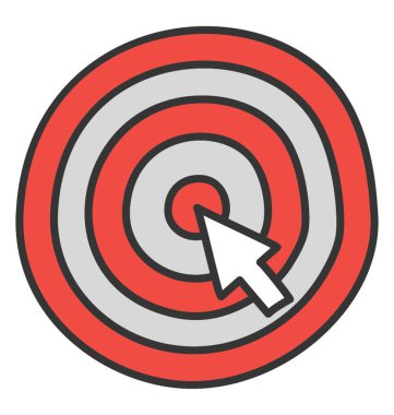 Hedef simgesinin doodle vektörü