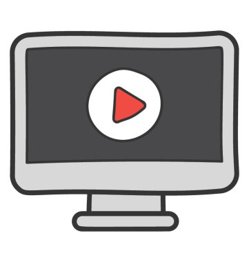 Doodle vektörvideo öğretici simgesi