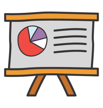 Doodle tasarımında iş sunumu simgesi vektörü