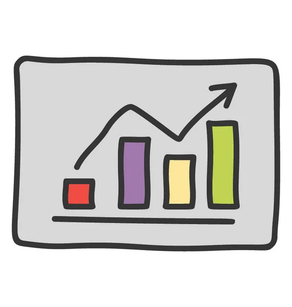 Bedrijfsgroei pictogram vector in doodle design — Stockvector