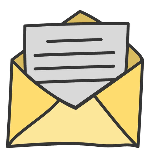 E-Mail-Symbol im Doodle-Vektor — Stockvektor