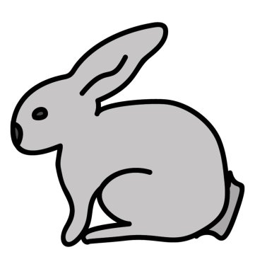 Bir tavşan, doodle tasarım vektörü