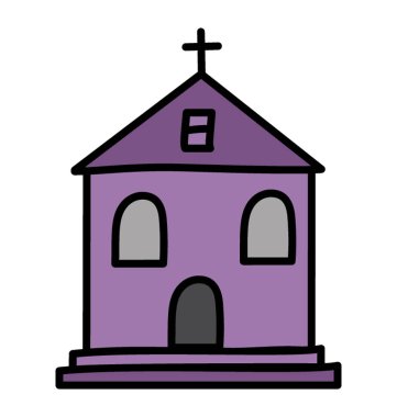 Kilise, doodle tasarım vektörü