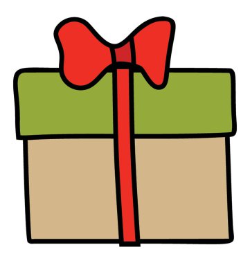 Hediye kutusu, doodle tasarım vektörü