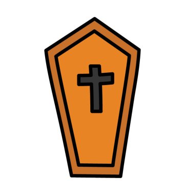 Bir tabut, karalama tasarım vektörü