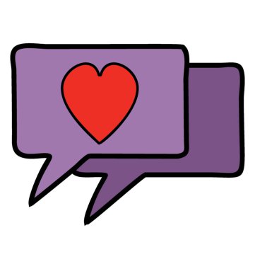 Aşk mesajları, doodle tasarım vektörü