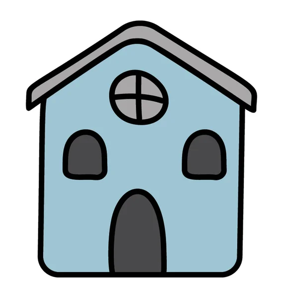 Een kleine hut, doodle ontwerp vector — Stockvector