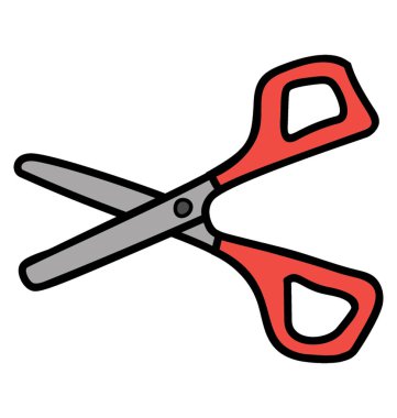 Doodle tasarımında makas simgesi