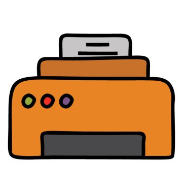 Doodle tasarımında yazıcı vektörü.