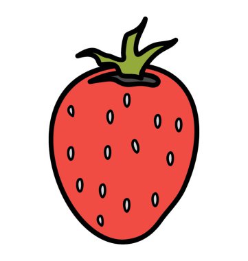 Çilek, doodle tasarım vektörü