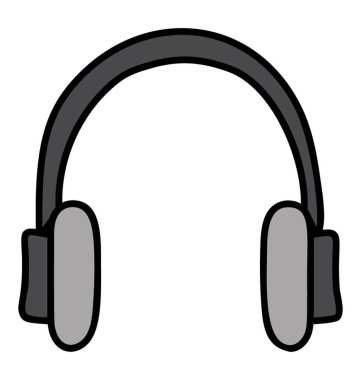 Karalama dizaynında kulaklık simgesi.