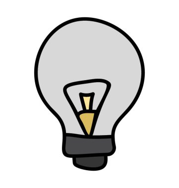 Doodle tasarımında ampul simgesi