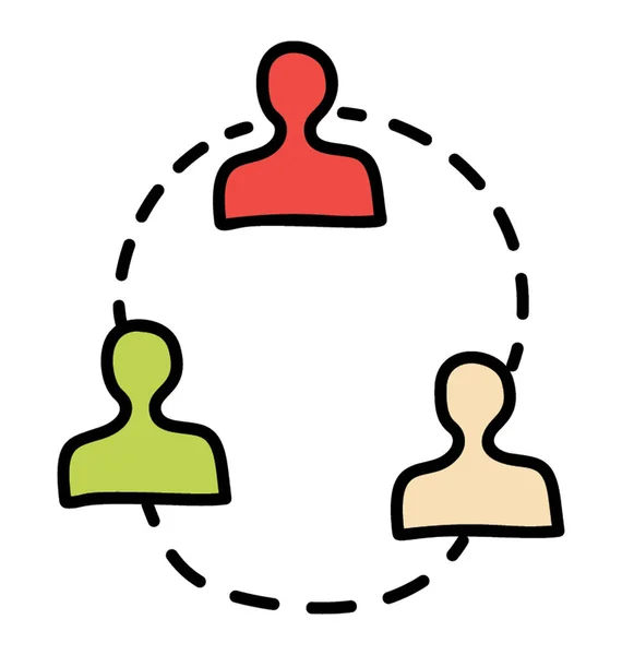 Business team icoon in doodle design — Stockvector