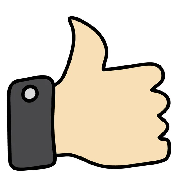 Ikon Thumbs up dalam desain doodle - Stok Vektor