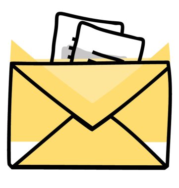 Beyaz arka planda yalıtılmış iş e-posta simgesi